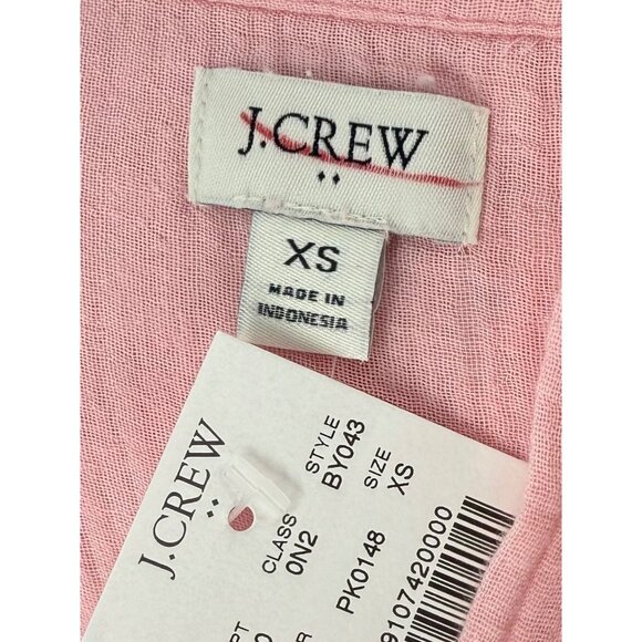 NWT J.Crew Pink Crinkle Gauze Cotton Coastal Granddaughter Button Down Top XS - Picture 15 of 16